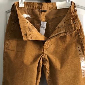 Gold AEO Stretchy HiRise Saddle Brown Cord Jeans